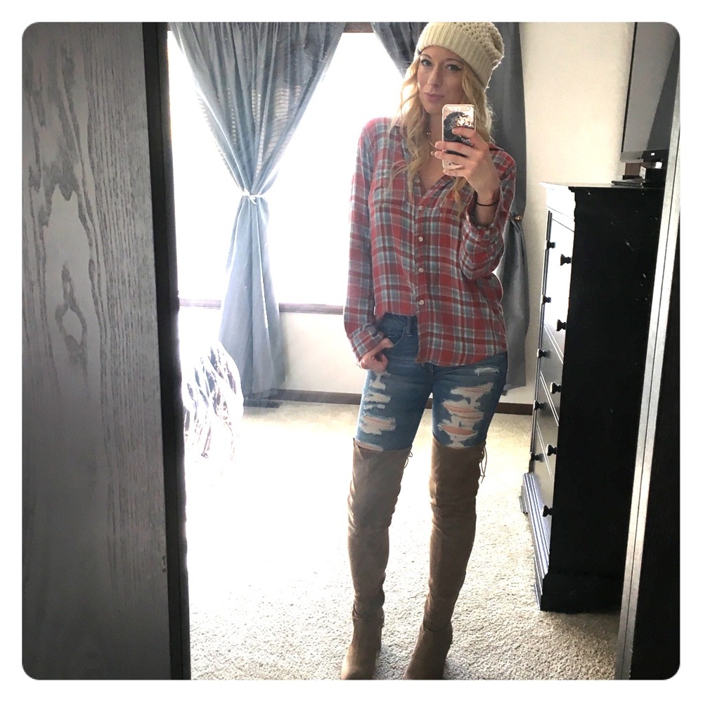 Thigh high lace up boots